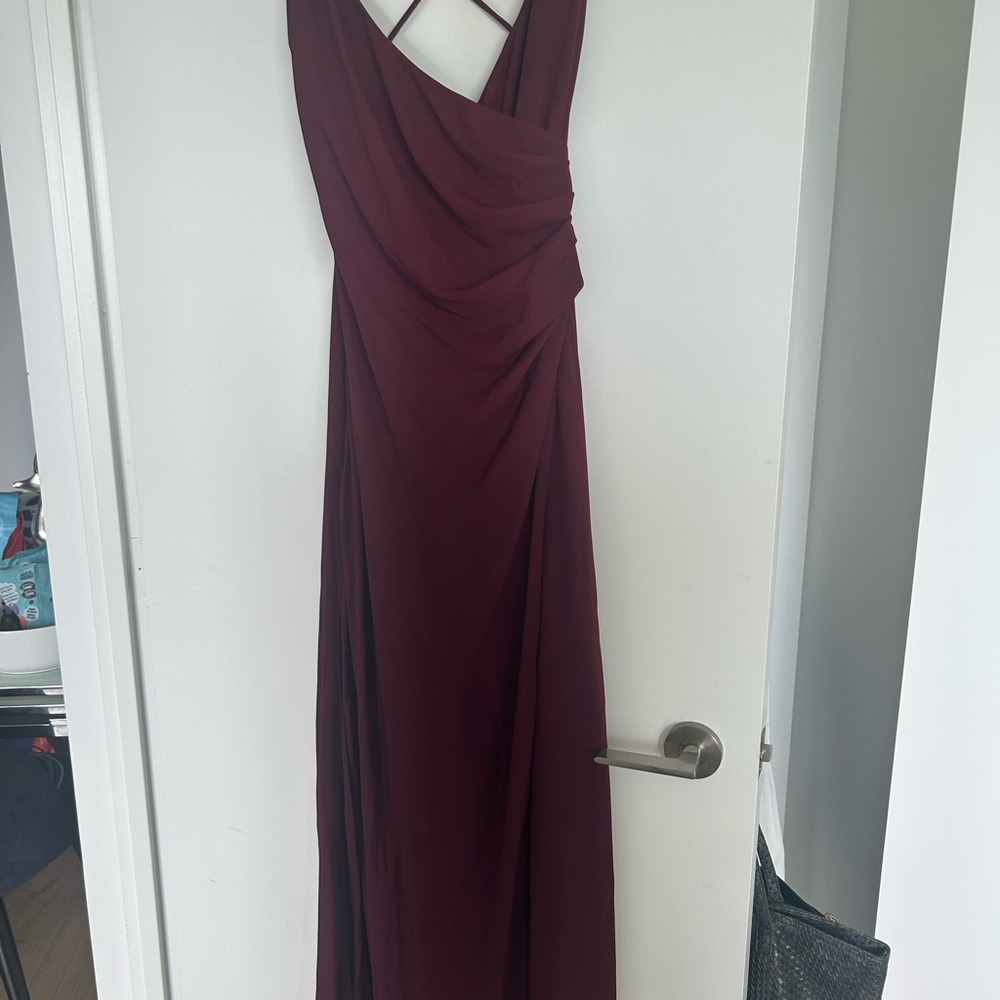 Wayf Red Cowl Neck Sleeveless Gown for Weddings